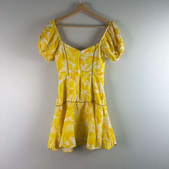 Significant Other Cutout Linen Floral Mini Dress Size US 4 - Picture 3 of 8